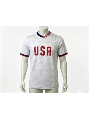 USMNT Fan Jersey, Marble Design USA World Cup Soccer Shirt Size XL